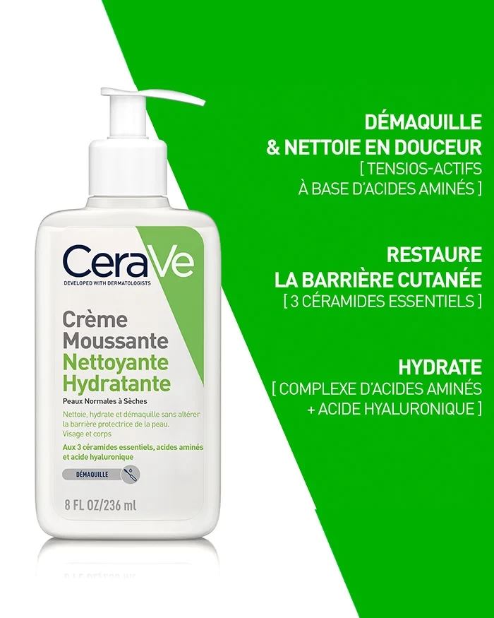 CERAVE Crème Moussante Nettoyante Hydratante 236ML