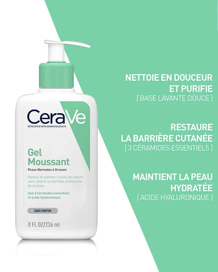 CERAVE GEL MOUSSANT PEAUX NORMALES A GRASSES 236ML