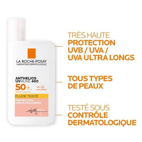 ANTHELIOS UVMUNE 400 ECRAN SOLAIRE FLUIDE TEINTÉE SPF50+